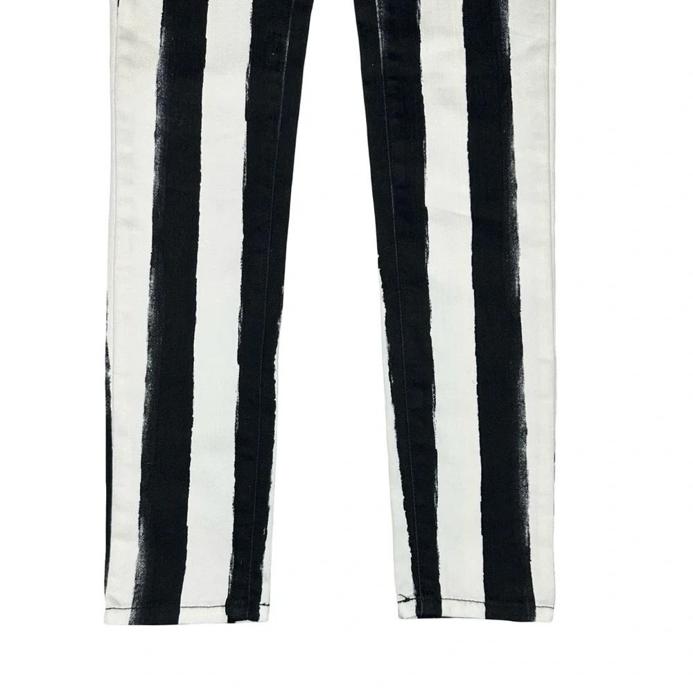 Justice‎ Black And White Stripe Jeans